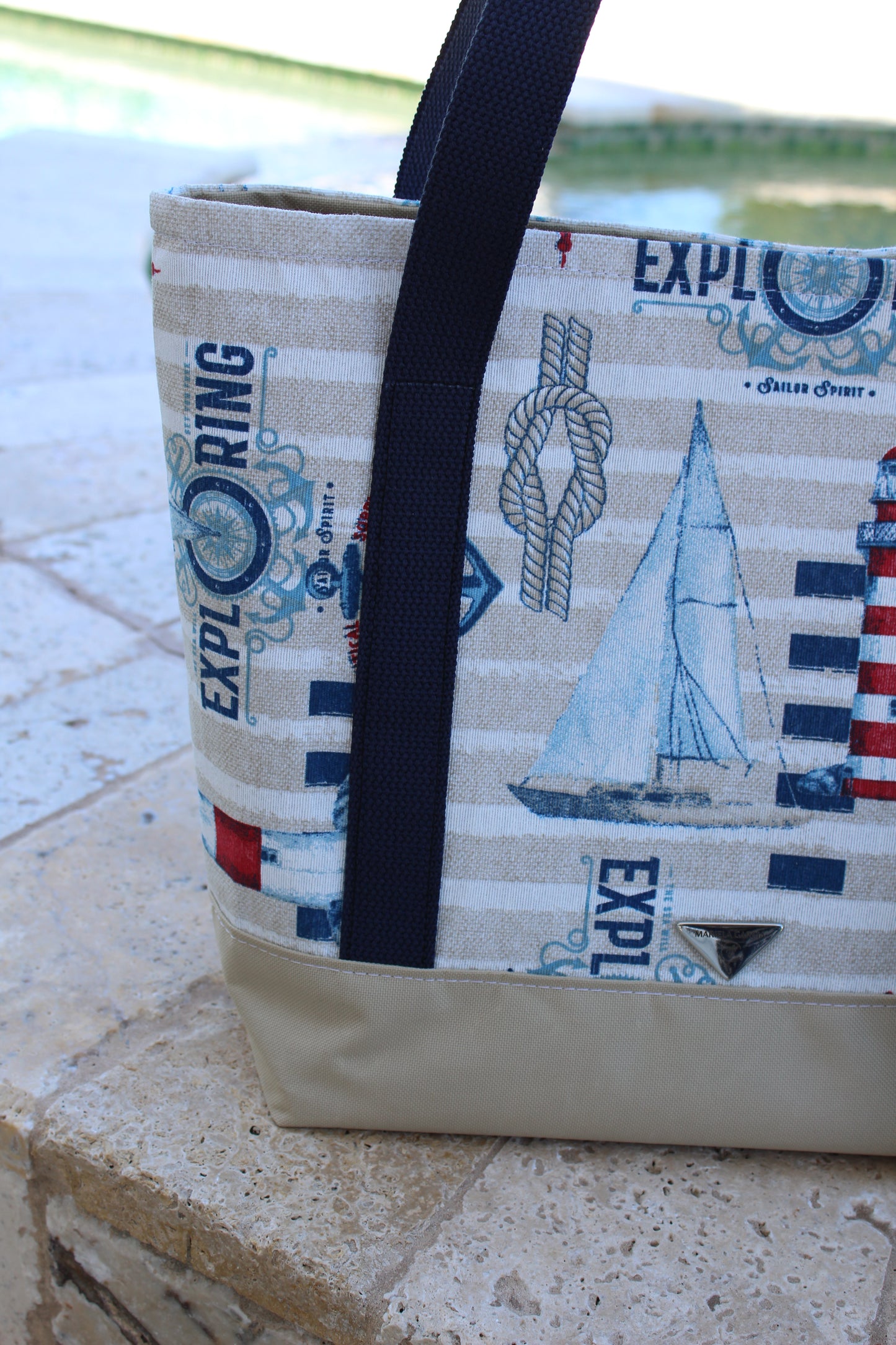 Set Tote and Clutch (Nautical) / Bolso playero (Nautical)