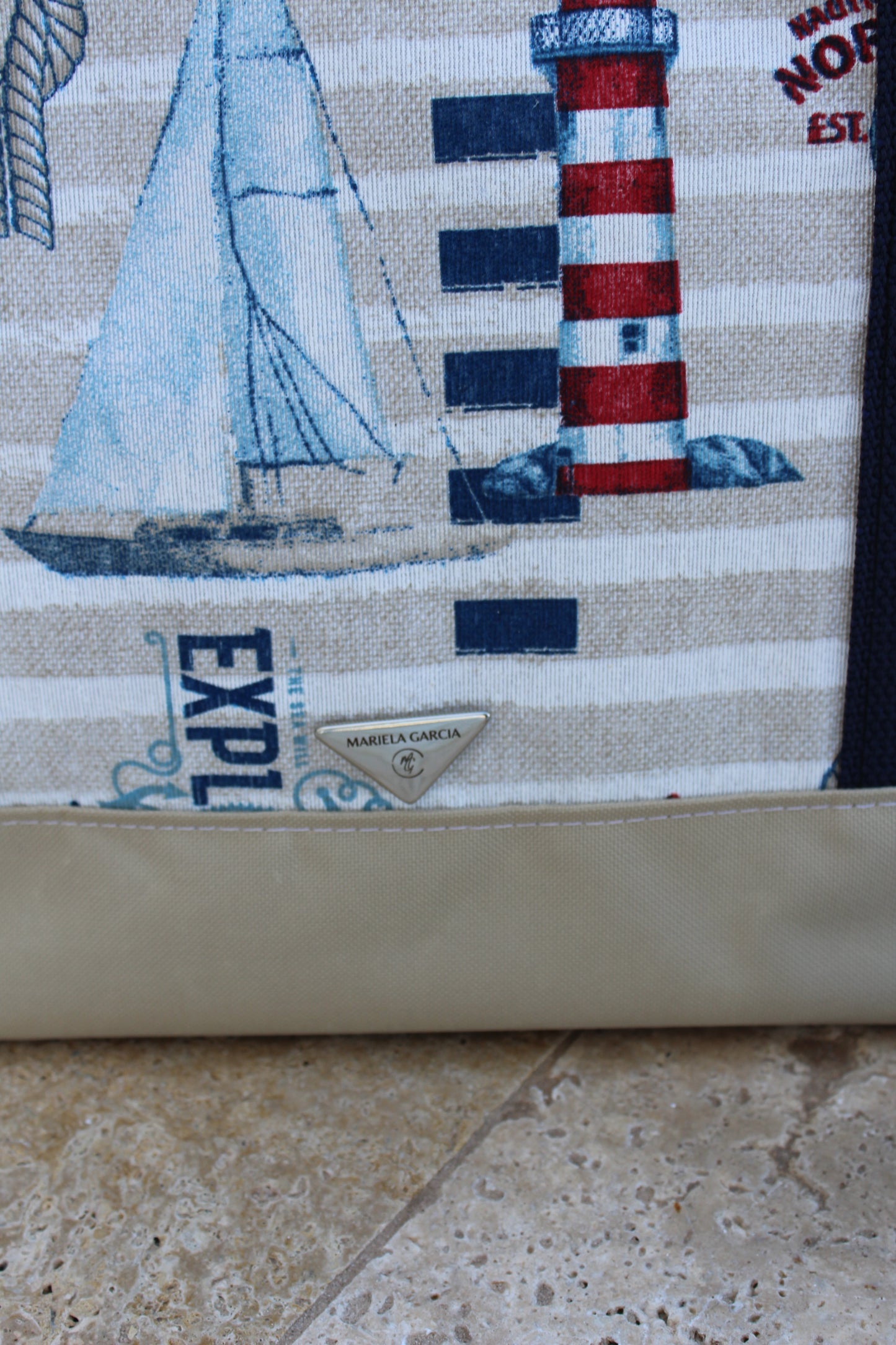 Set Tote and Clutch (Nautical) / Bolso playero (Nautical)