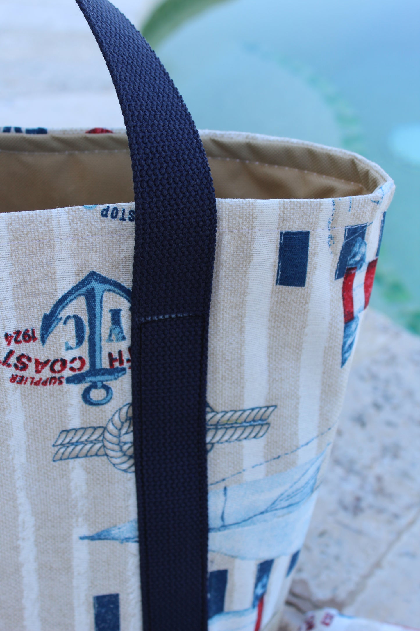 Set Tote and Clutch (Nautical)  / Bolso  playero (Nautical)