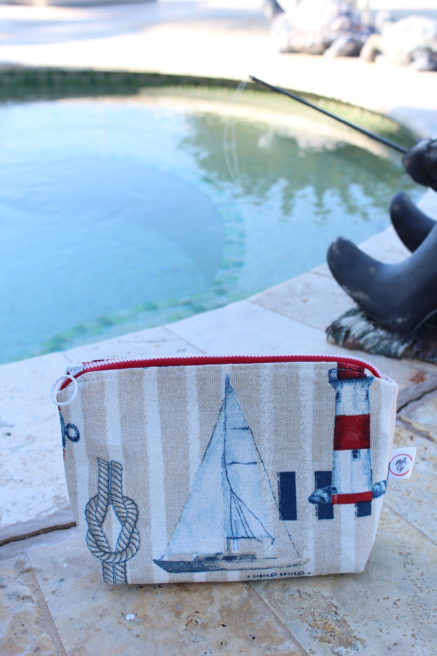 Set Tote and Clutch (Nautical)  / Bolso  playero (Nautical)