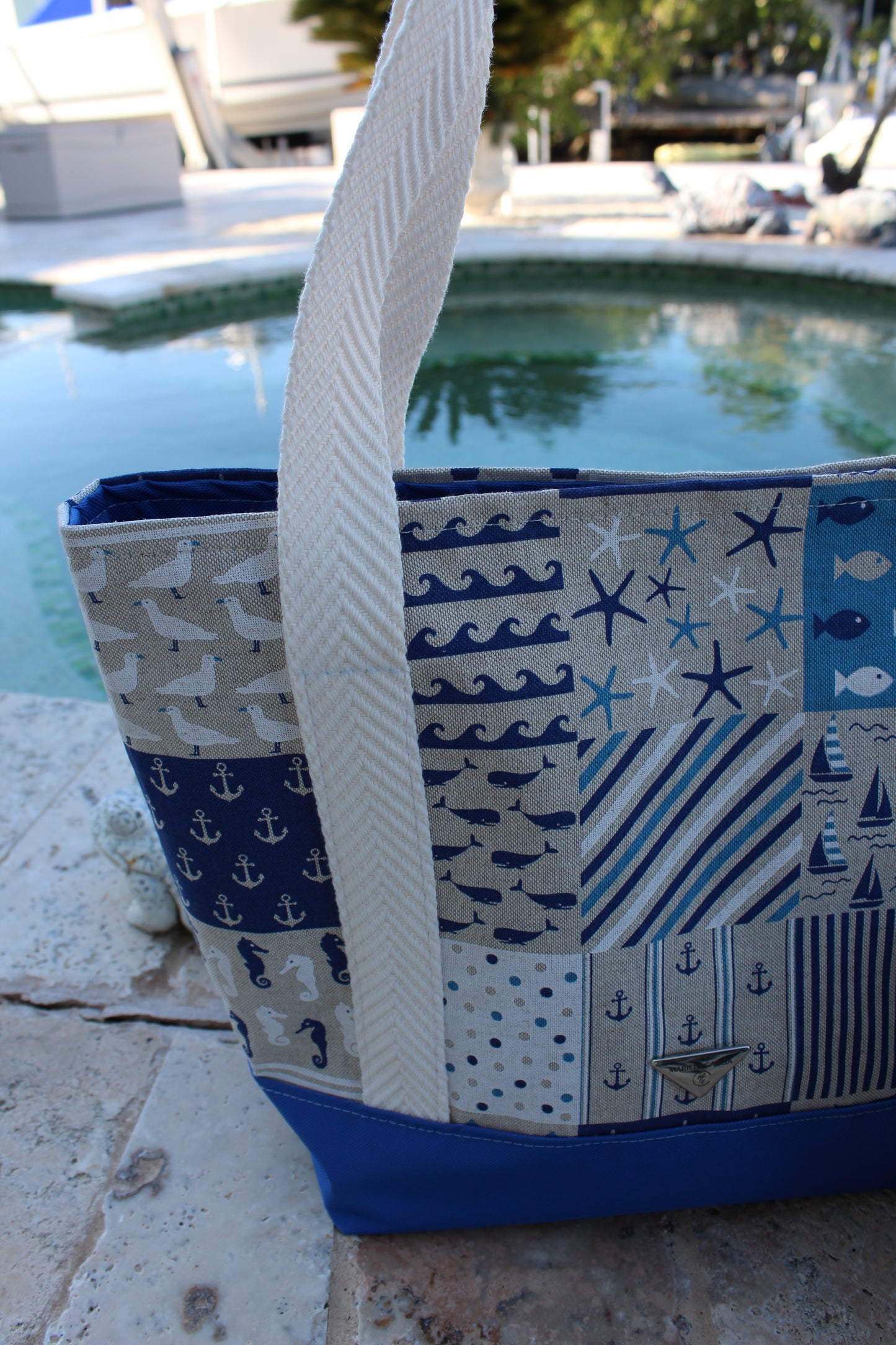Marine Life Set Tote and Clutch  / Vida Marina Bolso  playero con el Clutch