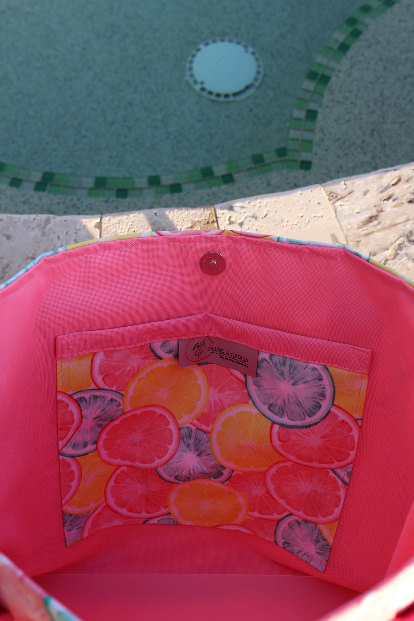Set Citric Tote and Clutch / Set Bolso  playero (Cítrico)